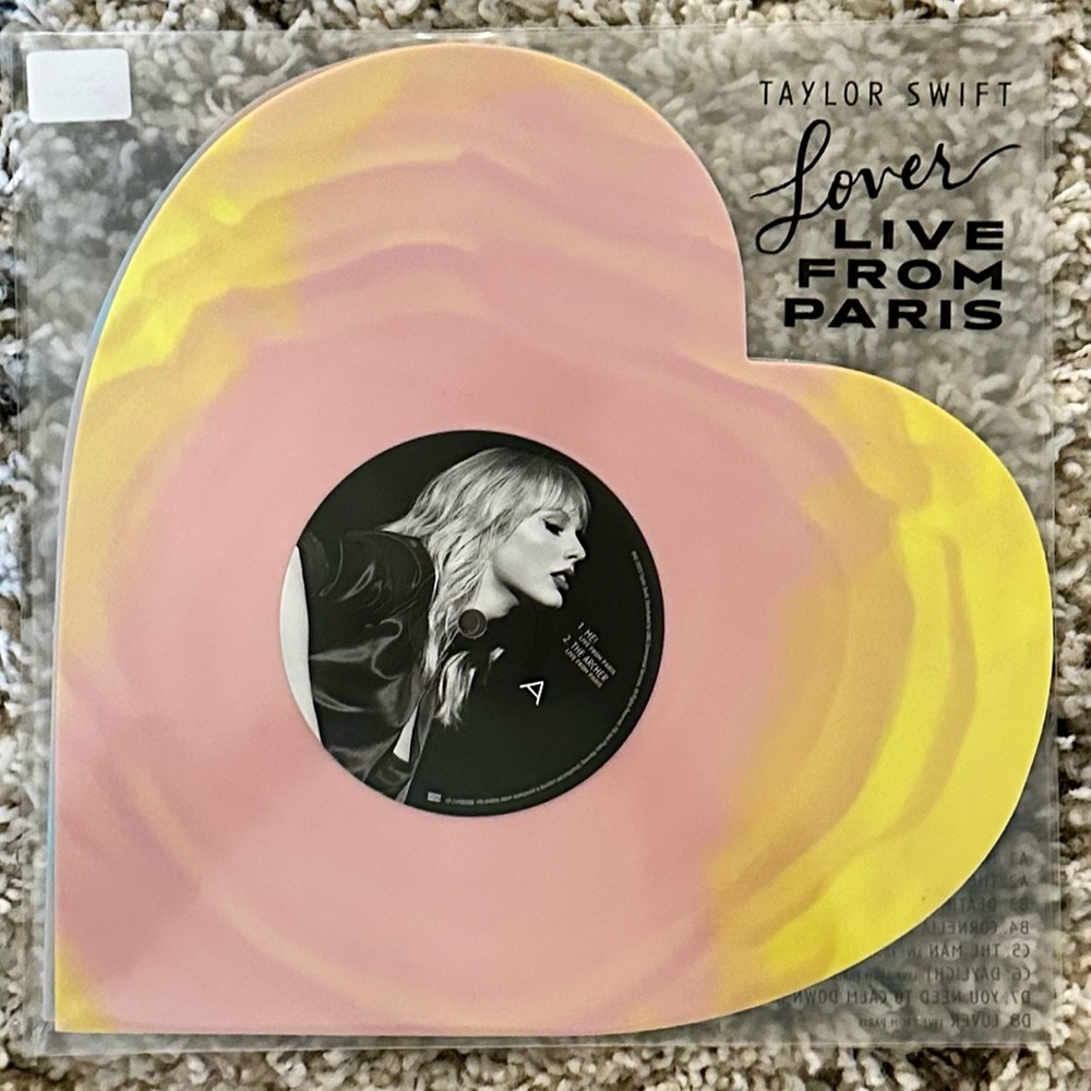 Taylor Swift Lover (Live From Paris) Heart Shaped Vinyl